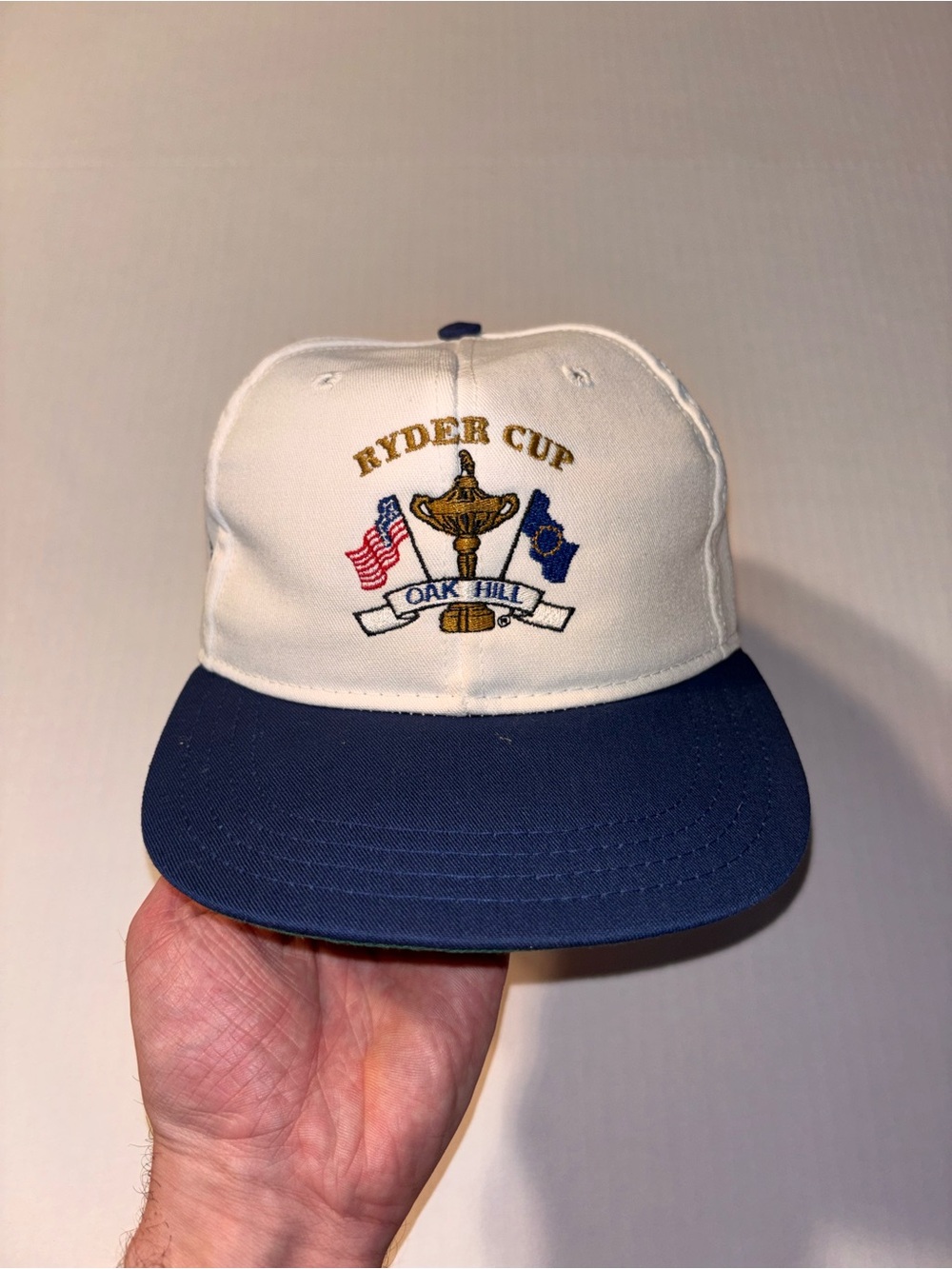 Vtg Ryder Cup Oak Hill Country Club Oldsmobile 90’s Golf Strapback Hat Cap